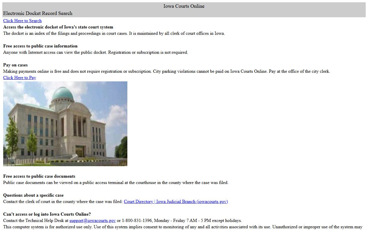 Floyd County court records after arrest Iowa Courts Online case lookup